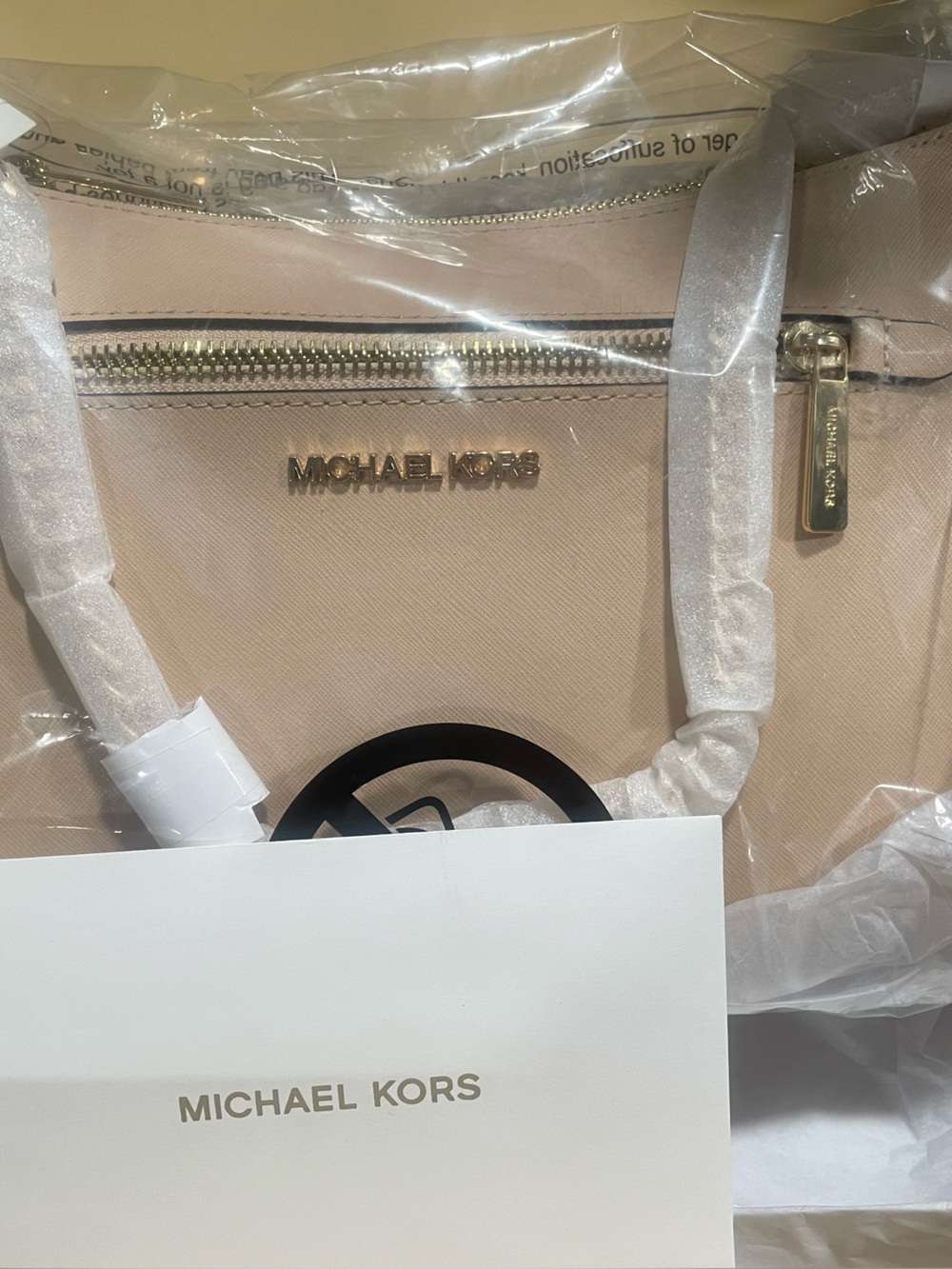 Michael Kors Jet Set Bag Saffiano Leather Crossbody & Shoulder Bag Chain BUFF - Picture 13 of 16